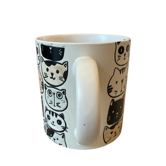 Spectrum Designz MITSY CAT FACE Coffee Tea Mugs 21oz Stoneware Set of 2 NEW - Picture 10 of 15